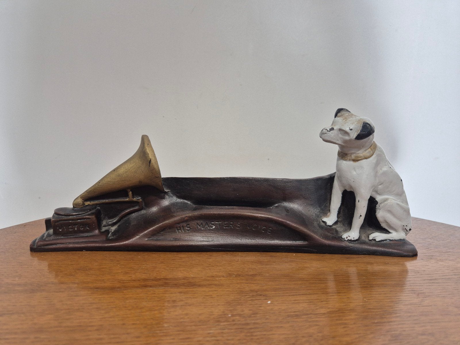 his masters voice beeldje gips of keramiek, Ophalen of Verzenden