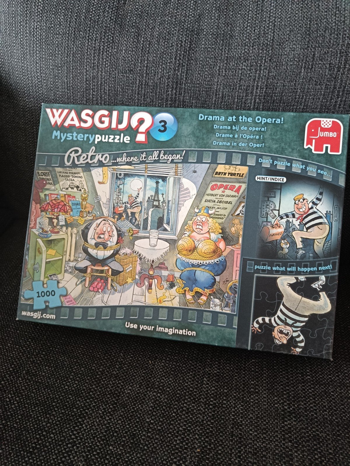Wasgij Retro 3: Drama at the Opera! 1000 stukjes, Ophalen of Verzenden, 500 t/m 1500 stukjes, Zo goed als nieuw, Legpuzzel