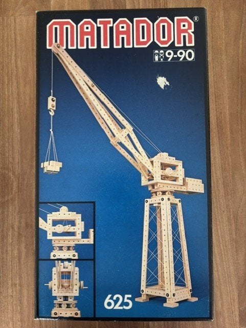 Matador 625 hijskraan, compleet & met doos., Antiek en Kunst, Antiek | Speelgoed, Ophalen of Verzenden