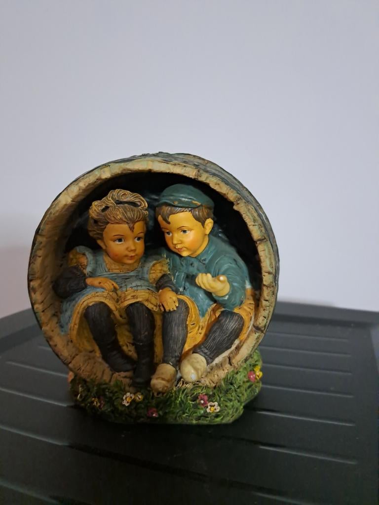 Ot en Sien beeldje in ton - Vintage decoratie, Ophalen, Zo goed als nieuw, Overige typen