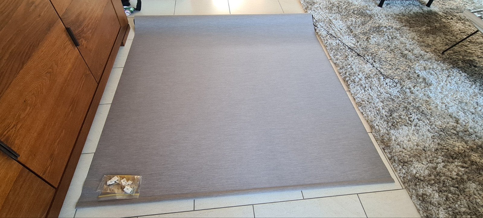 Rolgordijn grijs 159x150cm, Ophalen, Inclusief montageonderdelen, Rolgordijn, Zo goed als nieuw