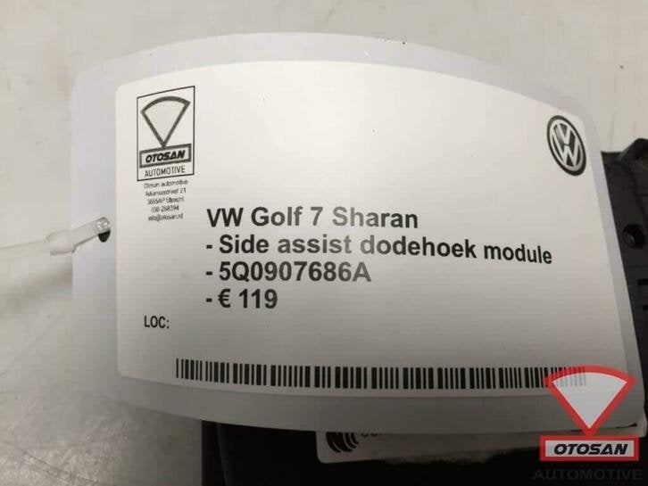 vw golf 7 sharan vag side assist dodehoek sensor 5q0907685a, Auto-onderdelen, Spiegels, Gebruikt, Volkswagen, Volkswagen AG, Berliner Ring 2
38440  Wolfsburg, DE