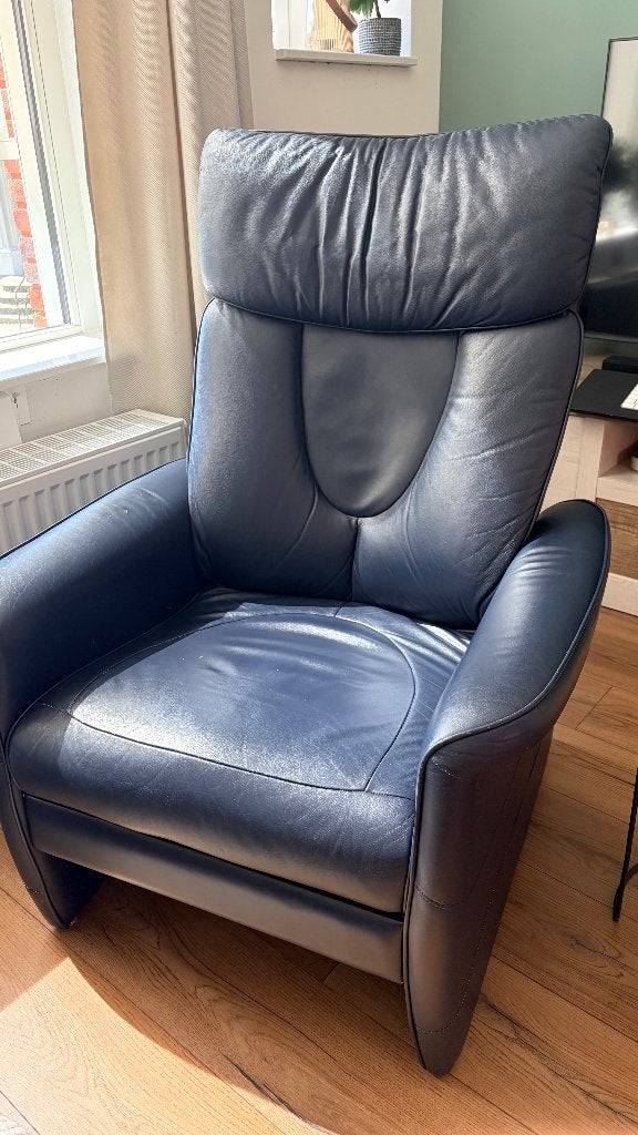 Stoel - gratis ophalen uit Zwolle, Huis en Inrichting, Ophalen, Gebruikt, Blauw, Eén