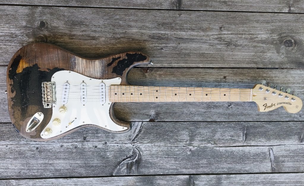 Roadworn relic gitaar Lookalike John Mayer, Ophalen of Verzenden, Gebruikt, Solid body, Overige merken
