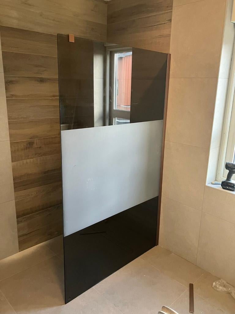 Monza Inloopdouche - Douchewand - 9mm Gehard Grijs Glas, Ophalen, Nieuw, Chroom, Douche