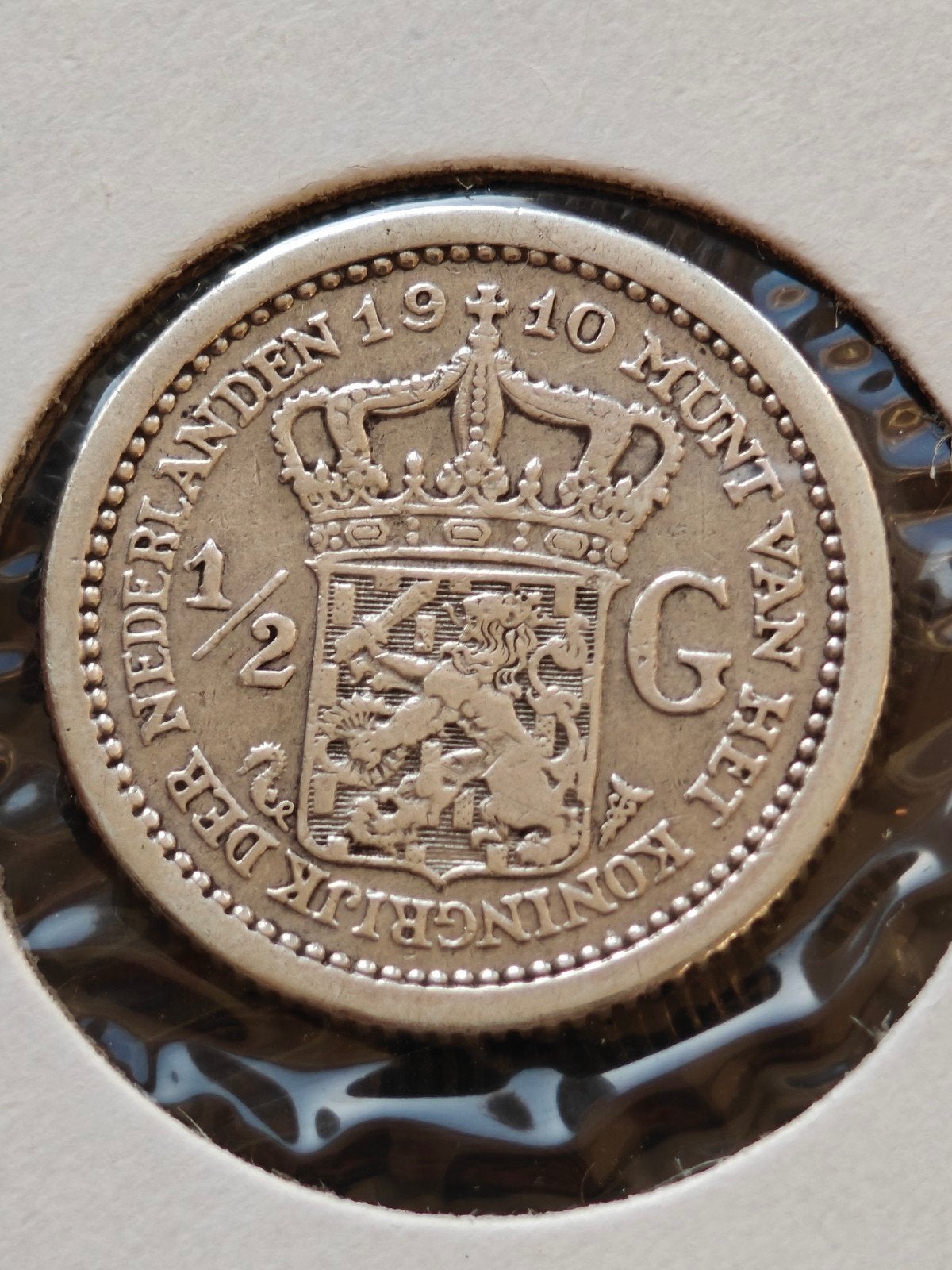 1/2 Gulden 1910 Koningin Wilhelmina Zilveren Munt, Postzegels en Munten, Munten | Nederland, Ophalen of Verzenden