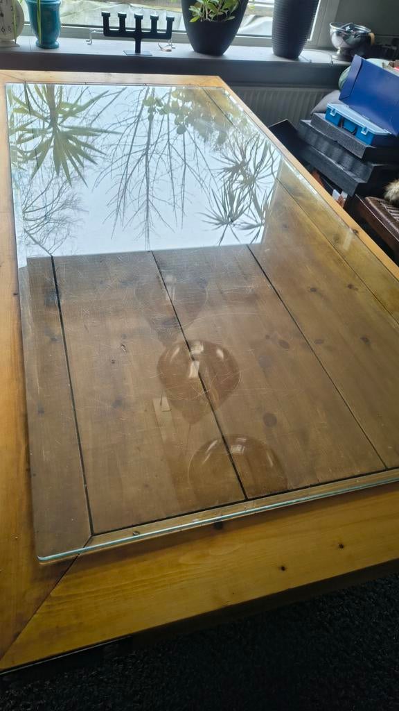 Glazen tafelblad 190x90 cm (teab), Huis en Inrichting, Tafelonderdelen, Ophalen, Gebruikt, 50 tot 100 cm, Glas