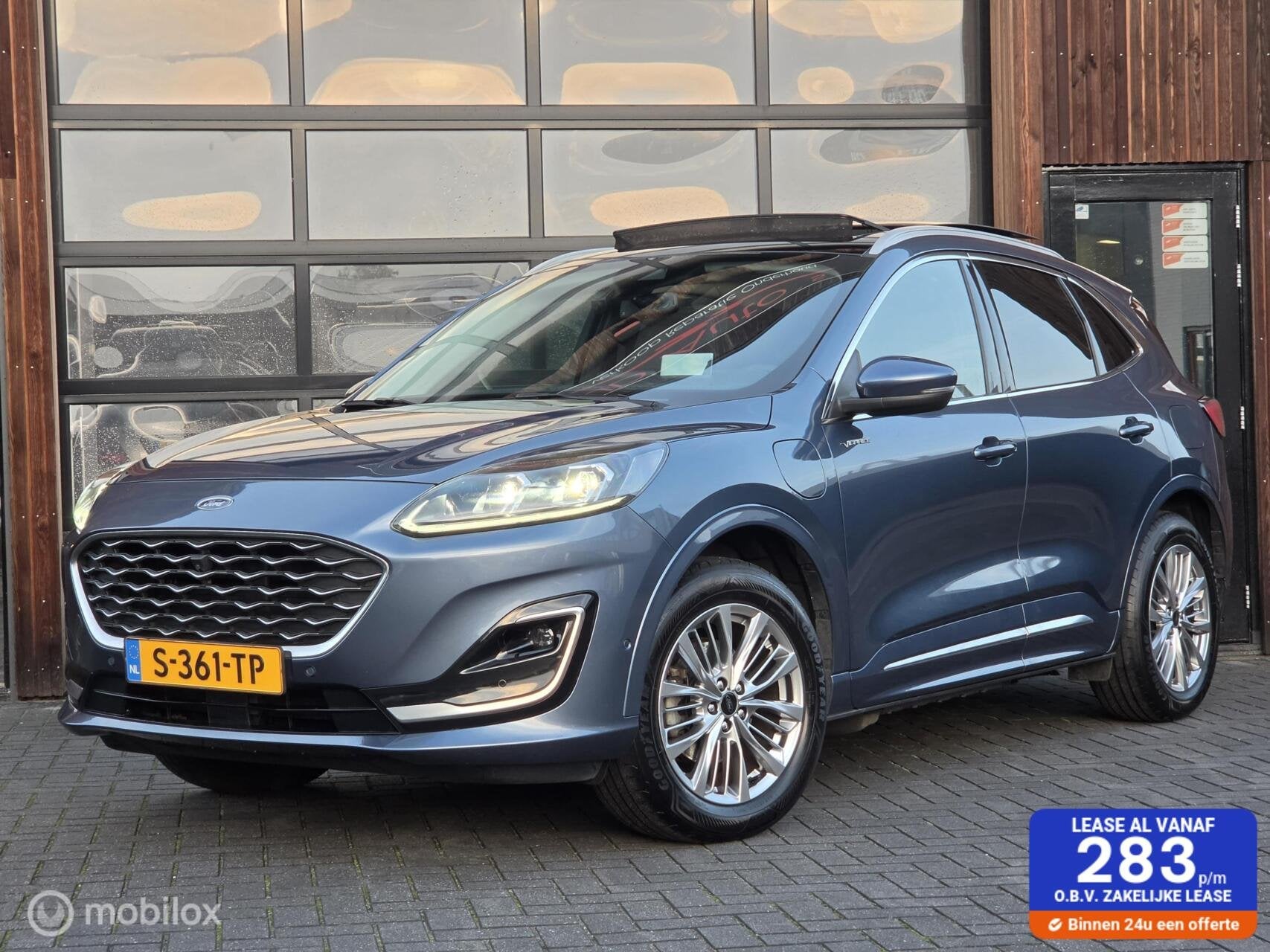FORD KUGA 2.5 PHEV VIGNALE PANO ACC HUD CAMERA LEER TREKHAAK, Auto's, Gebruikt, 4 cilinders, Blauw, Hybride Elektrisch/Benzine