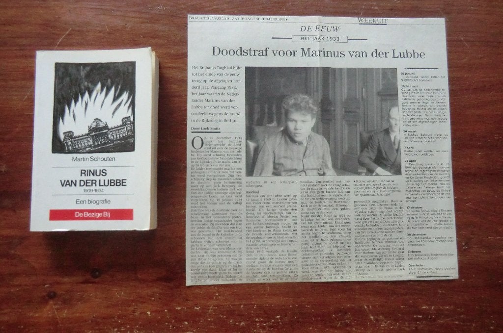 boek - Rinus van der Lubbe 1909-1934 - Martin Schouten, Ophalen of Verzenden, Tweede Wereldoorlog, Gelezen, Overige onderwerpen