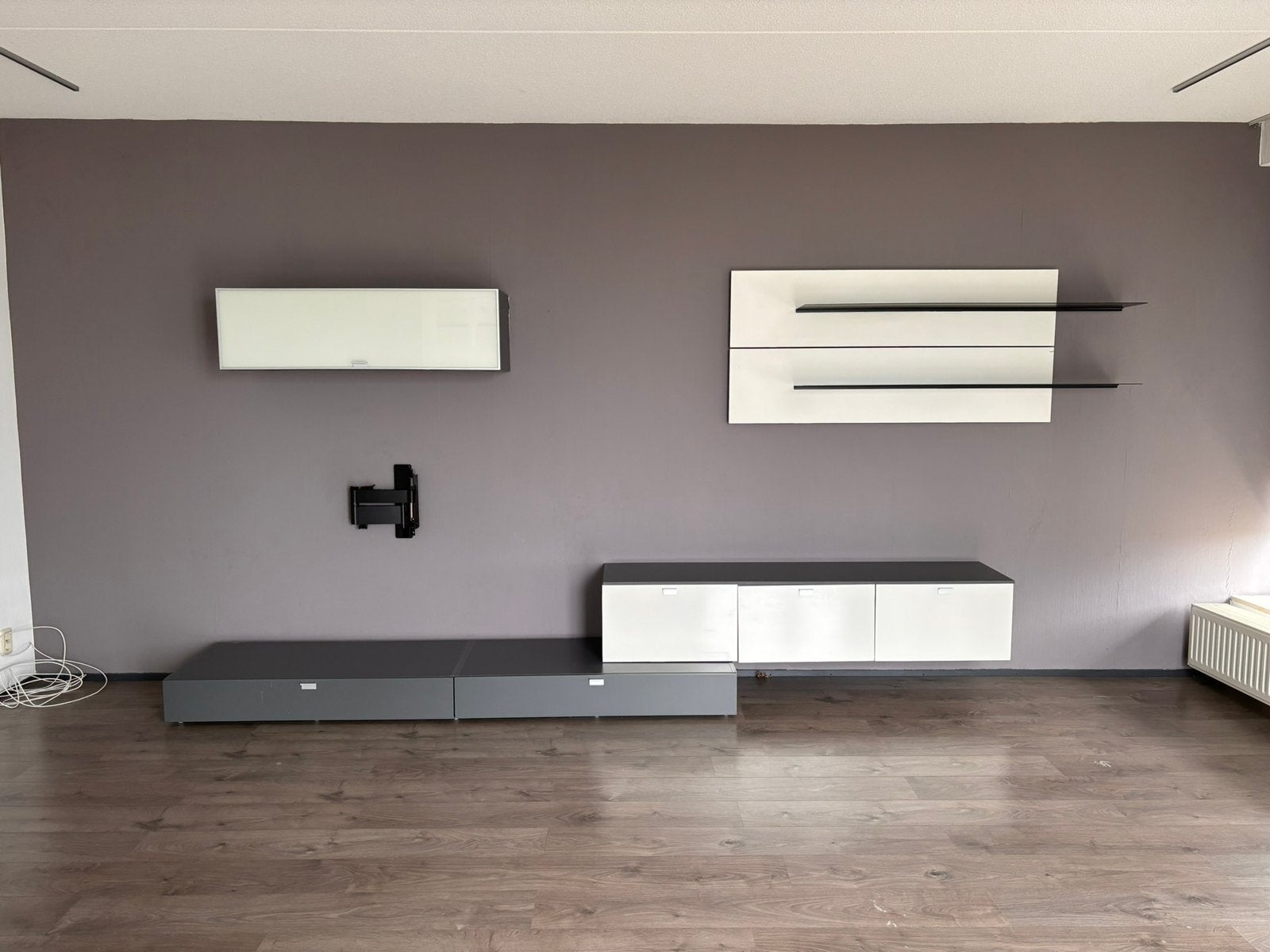 TV meubel set grijs / wit, Ophalen, Gebruikt, Binnendeur, 120 cm of meer