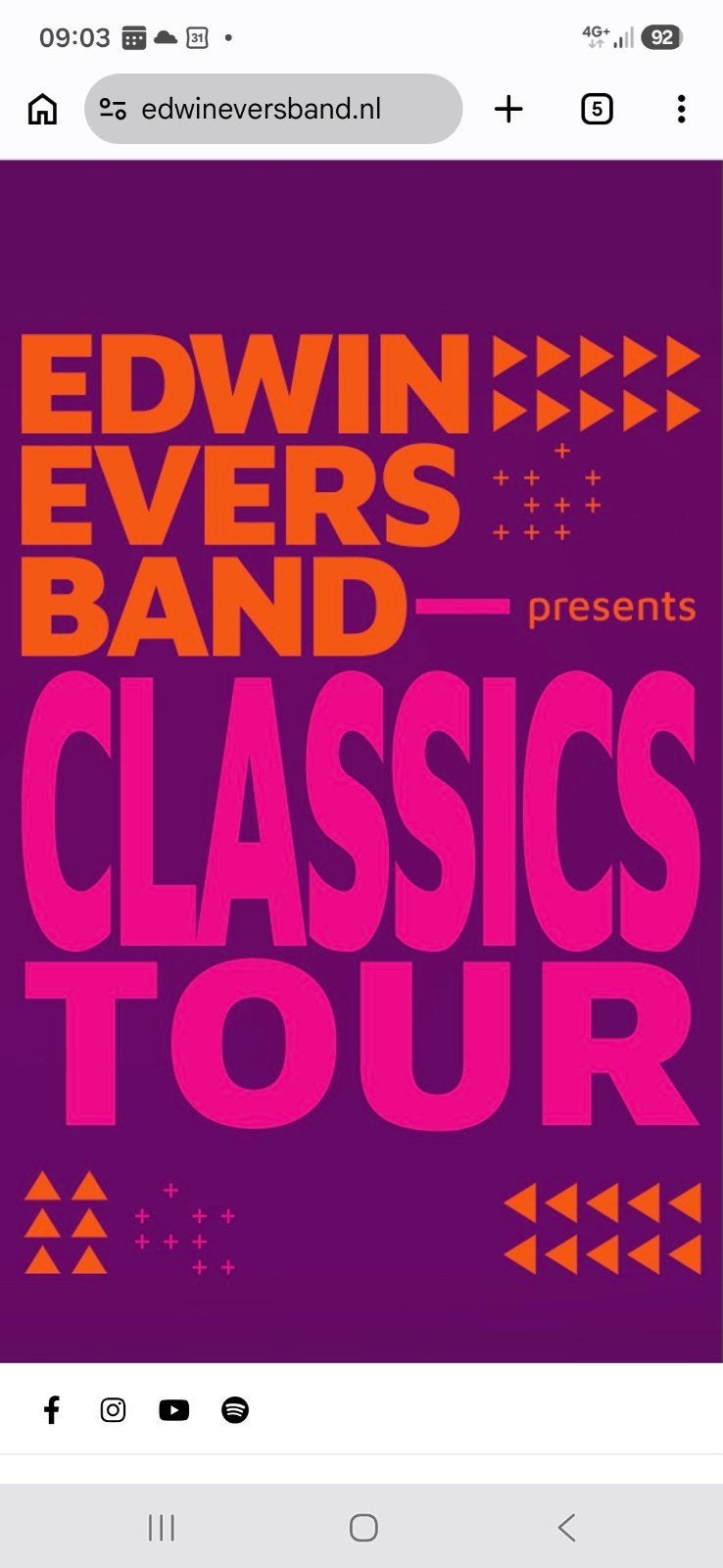 2 tickets Edwin Evers Classic tour 2026 zaterdag 27-6 Eiberg, Ophalen of Verzenden