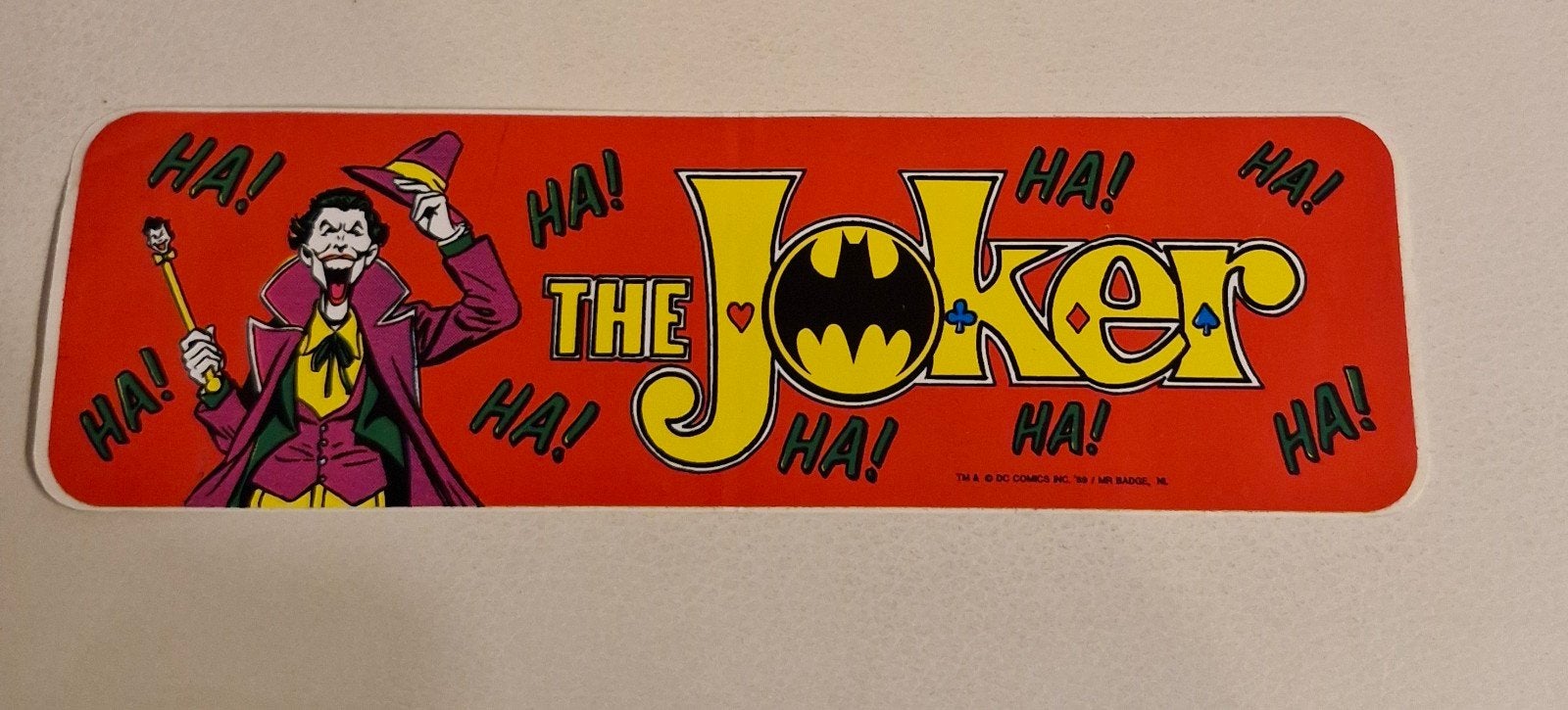 297 Vintage The Joker Sticker - Batman DC Comics, Ophalen of Verzenden, Gebruikt, Sticker