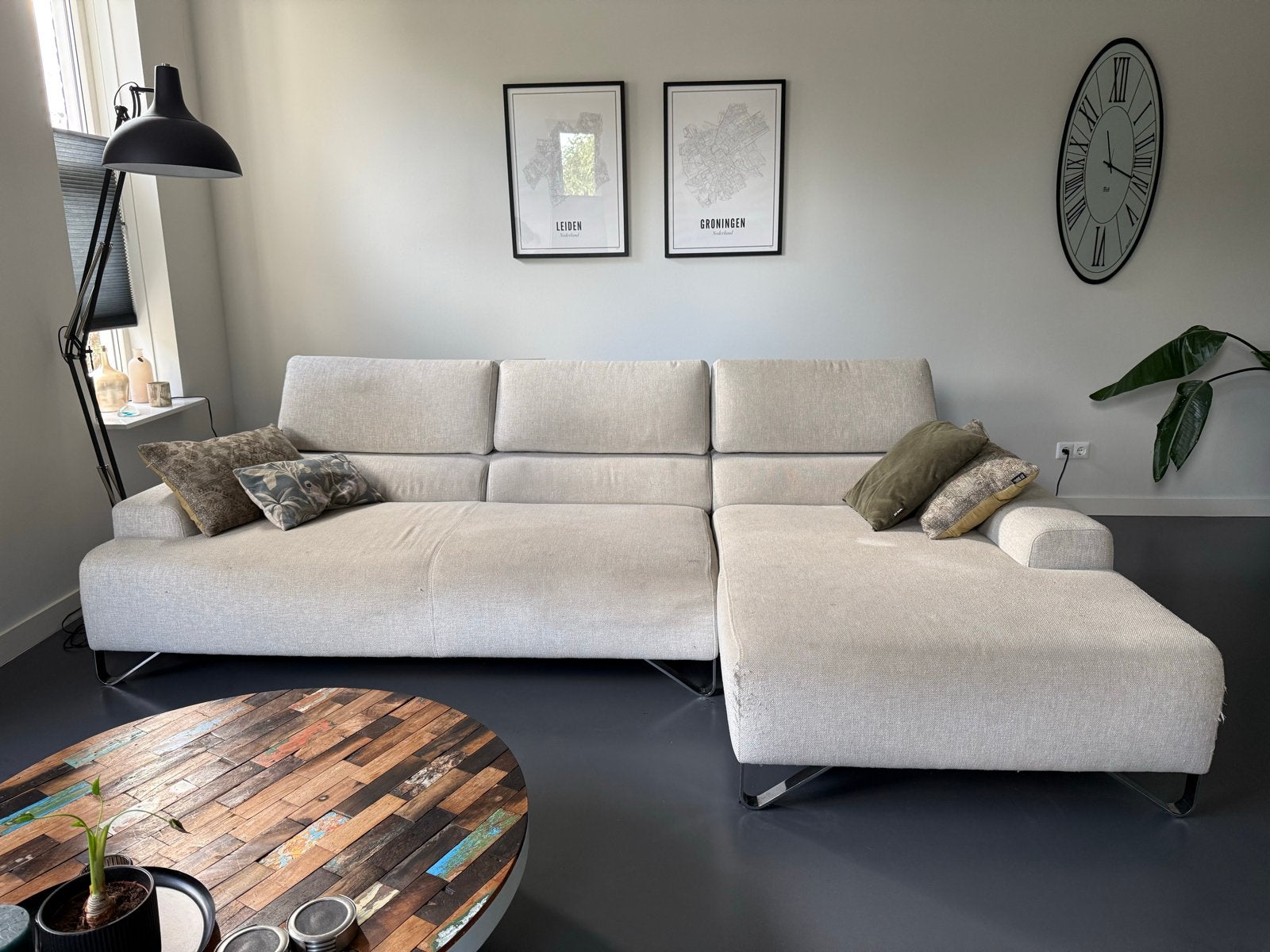 Comfortabele design hoekbank van Natuzzi Editions, Ophalen, Gebruikt, 100 tot 125 cm, Hoekbank