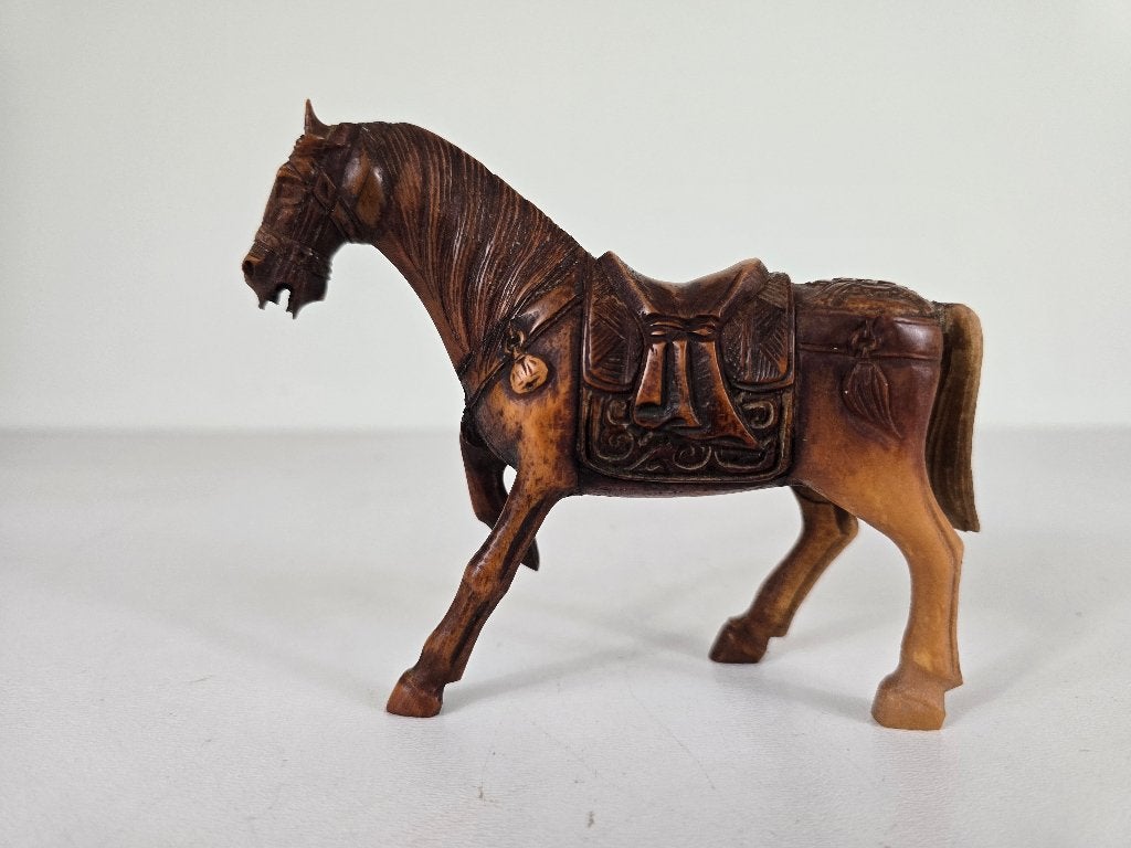 Sculptuur Tang paard, buxushout, China, midden 20e eeuw, Antiek en Kunst, Ophalen of Verzenden