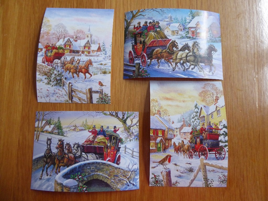 nr. 583 - set plaatjes kerst, Hobby en Vrije tijd, Kaarten | Zelf maken, Ophalen of Verzenden, Nieuw, Kerst, Knipvel