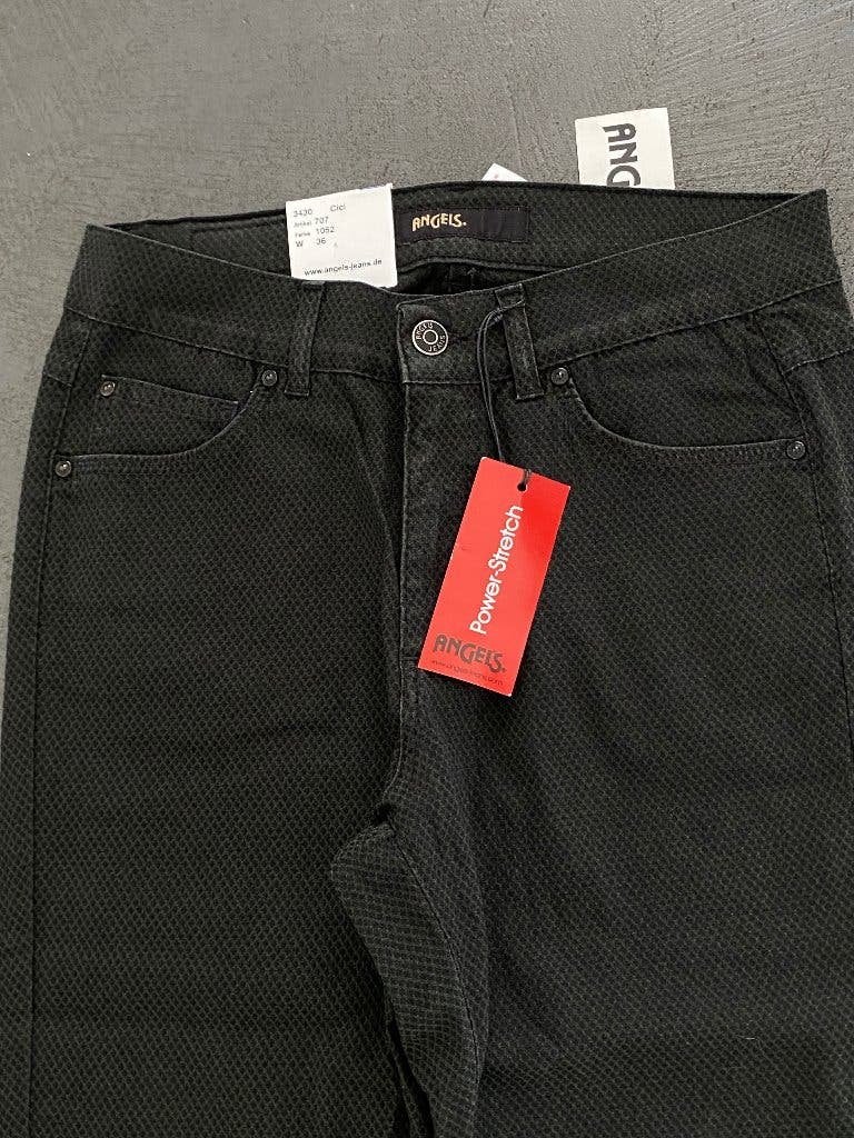 J79/12 Nieuw: Angels Cici spijkerbroek/jeans mt.36=S zwart, Zwart, Nieuw, Ophalen of Verzenden, W28 - W29 (confectie 36)
