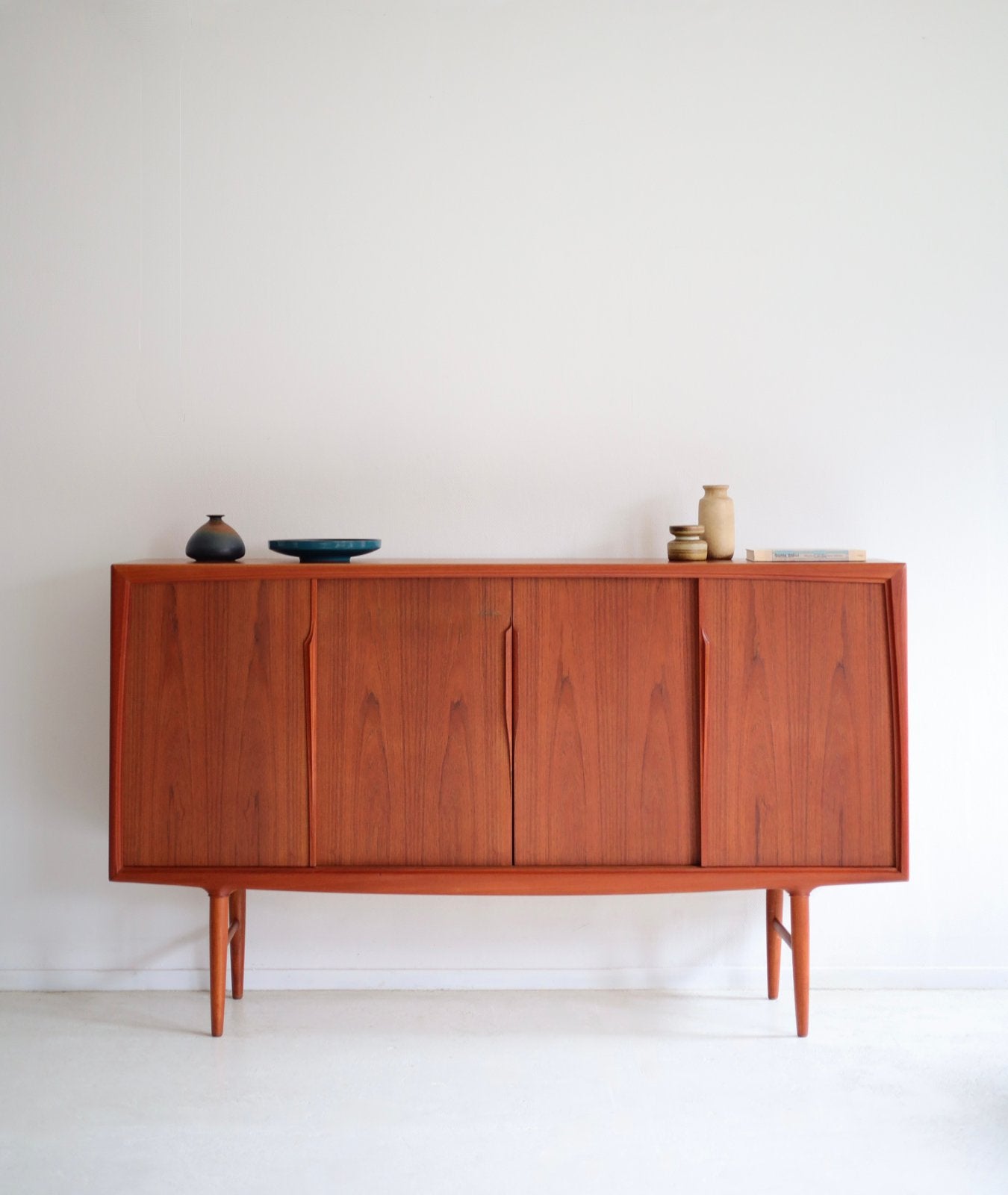 Vintage hoog dressoir Axel Christensen, jaren 50/60, Ophalen, Scandinavisch design, Pim@tijdperk.eu  leyla@tijdperk.eu, 150 tot 200 cm