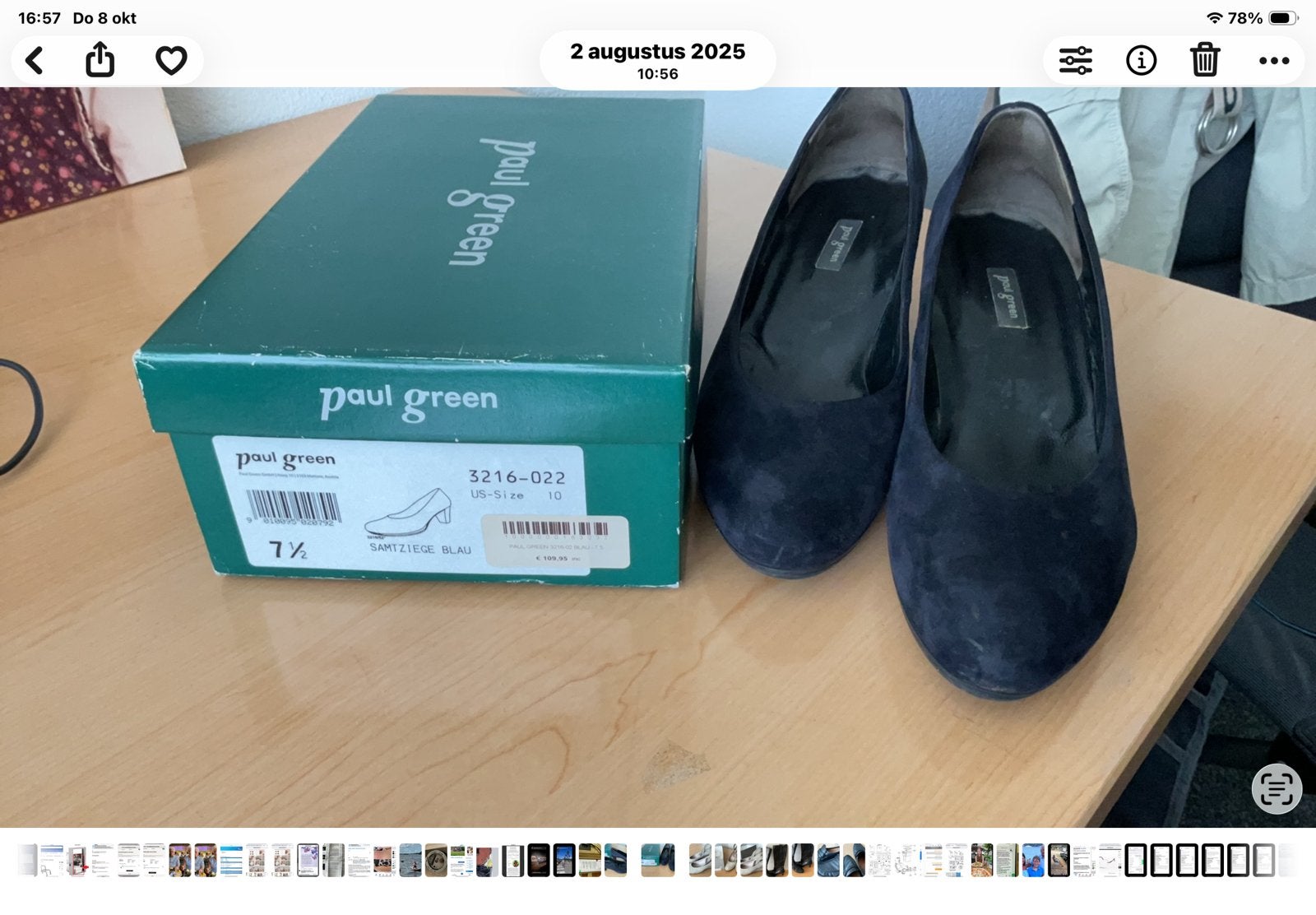 Paul Green Pumps - Donkerblauw Suede - Maat 7 1/2, Pumps, Blauw, Ophalen of Verzenden, Zo goed als nieuw
