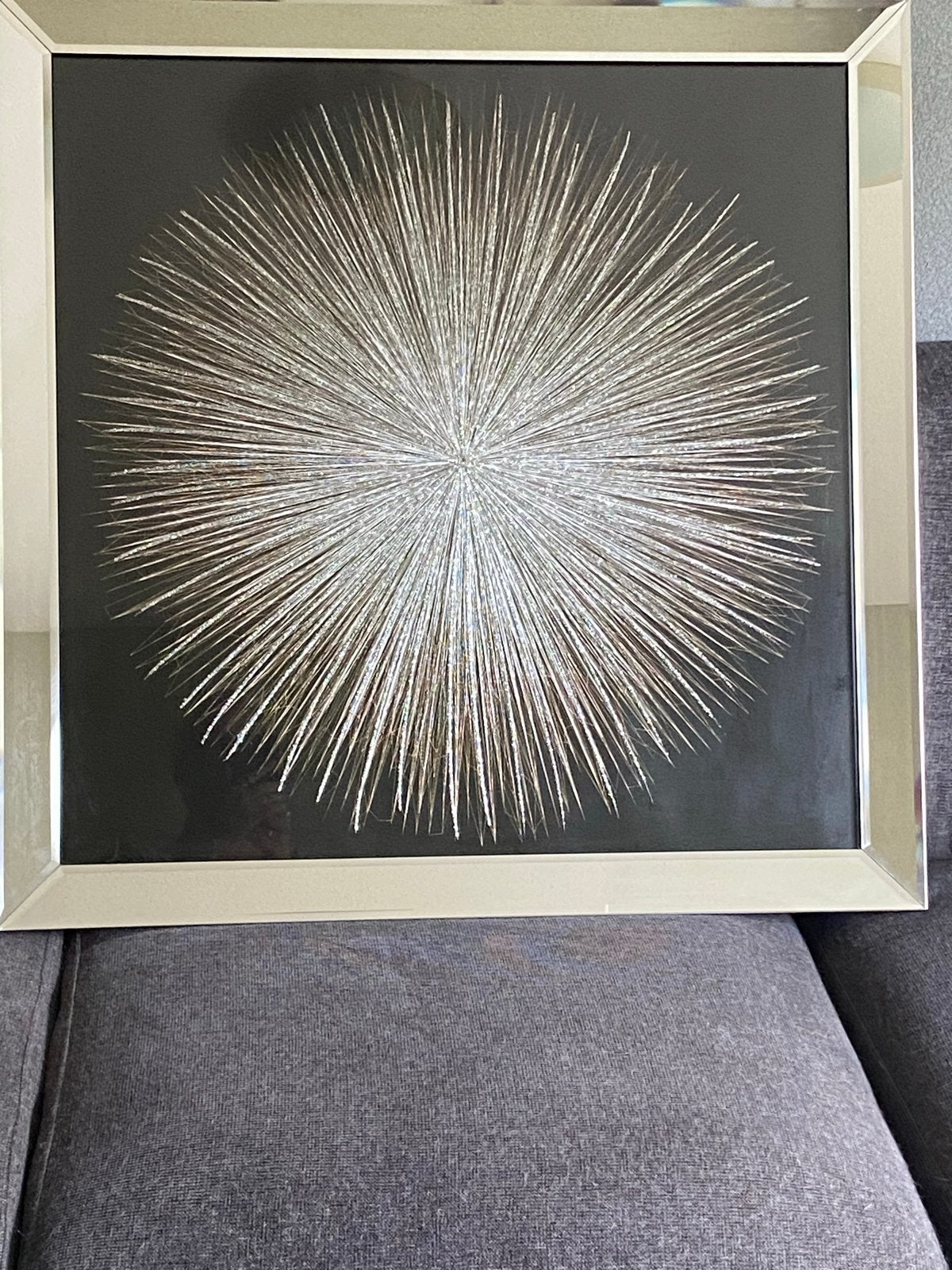Modern Glitter Schilderij 80x80 cm - Zilveren Ster, Huis en Inrichting, Woonaccessoires | Schilderijen, Tekeningen en Foto's, Ophalen