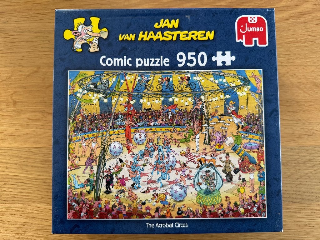 Jan van Haasteren, The Acrobat Circus, 950 stukjes, Ophalen of Verzenden, 500 t/m 1500 stukjes, Zo goed als nieuw, Legpuzzel