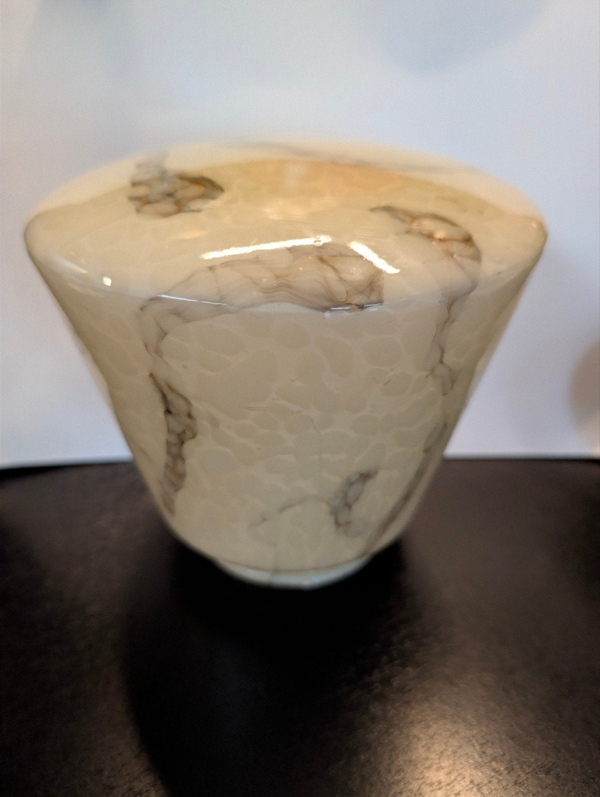 Vintage Art Deco lampenkap gemarmerd glas thabur stijl, Ophalen of Verzenden