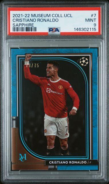 2021-2022 Topps Museum CL #7 Cristiano Ronaldo Sapphire / 75, Ophalen of Verzenden, Nieuw, Buitenlandse clubs, Spelerskaart