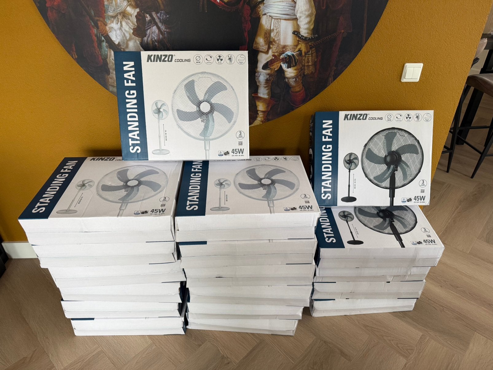 Kinzo Staande Ventilatoren Wit/Zwart Sealed, Witgoed en Apparatuur, Ventilatoren, Kinzo, Kinzo, Kinzo, Nieuw