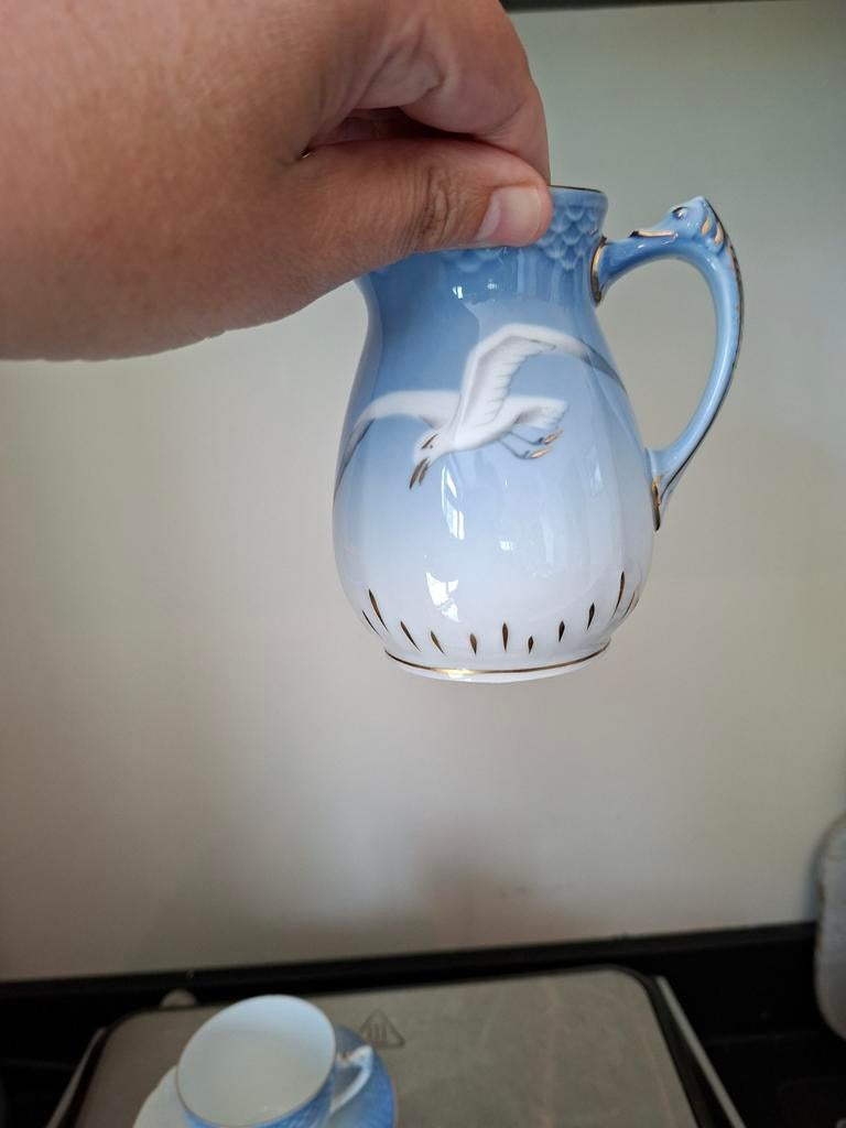 Royal Copenhagen Meeuwen Espresso Kop & Schotel + Kan, Ophalen of Verzenden
