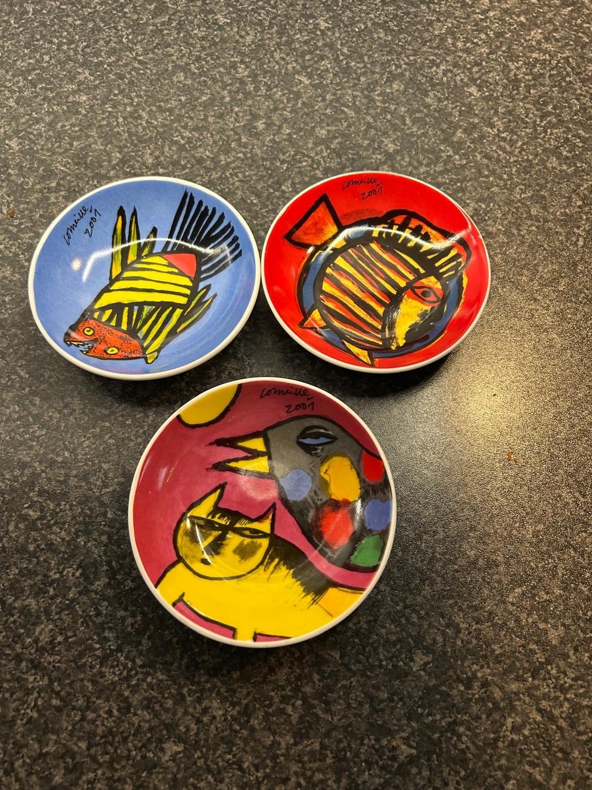 Set van 3 Originele Corneille Schaaltjes (2001) – CoBrA Kuns, Ophalen of Verzenden