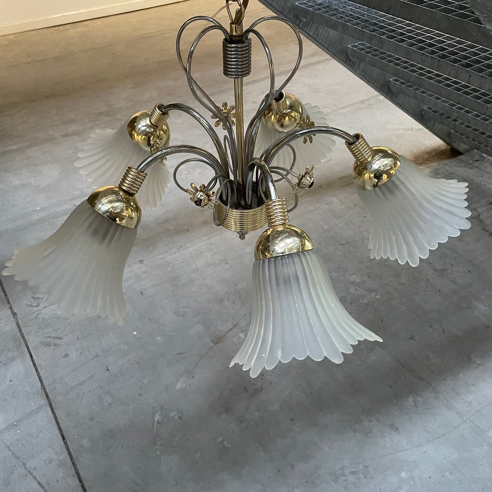 Kroonluchter honsel vintage goud en metaal, Ophalen, ., 2de hands, Zo goed als nieuw