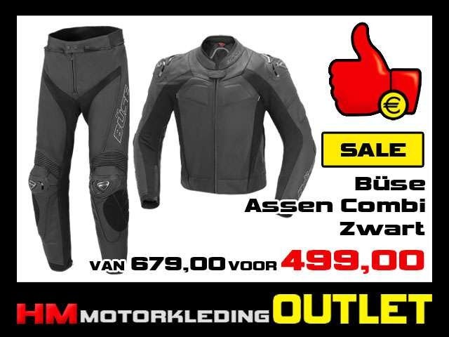 Leren motorpak Buse Assen Combi Zwart - MEN, Info@huybersmotoren.nl, HM - Sale, NL, Ophalen