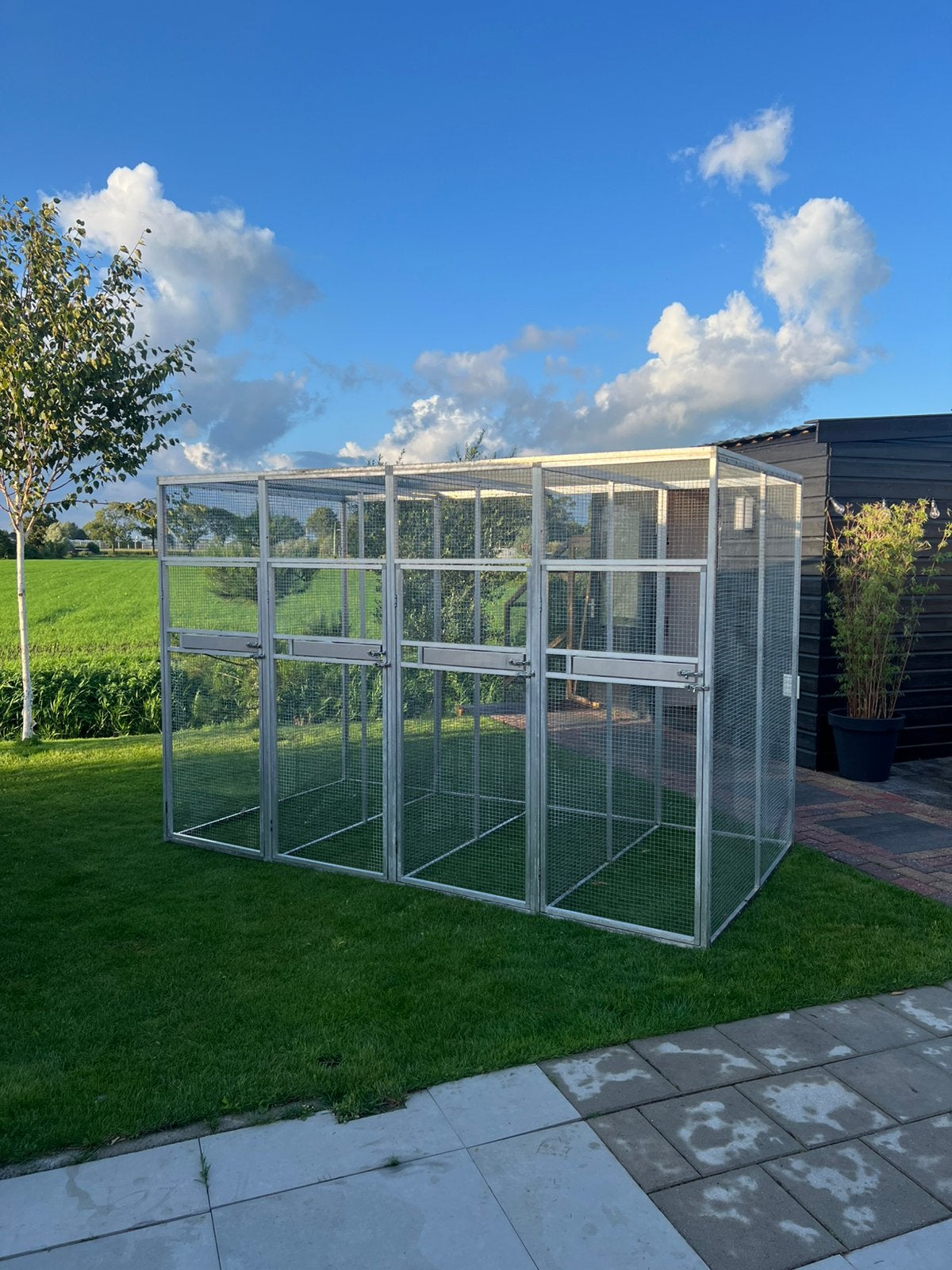 voliere te verdelen in 4 vluchten, Dieren en Toebehoren, Ophalen, Zo goed als nieuw, Aluminium, Volière