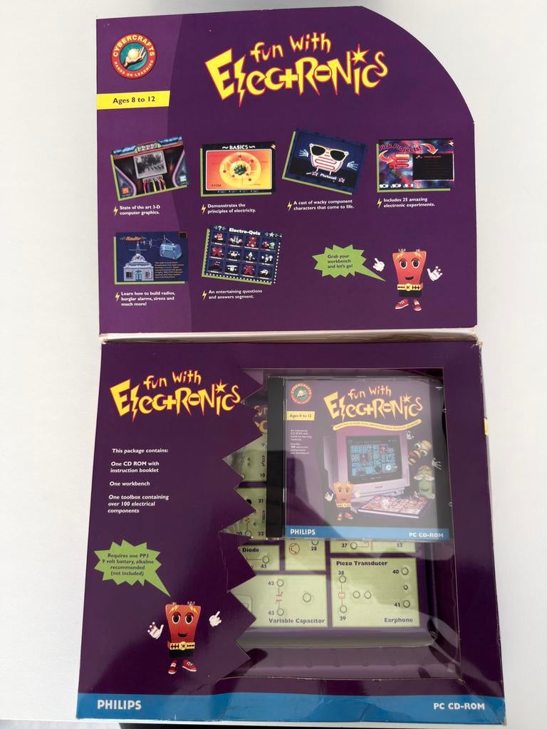 Philips Cybercrafts Fun With Electronics experimenteerdoos, Hobby en Vrije tijd, Elektronica-componenten, Zo goed als nieuw, Ophalen of Verzenden