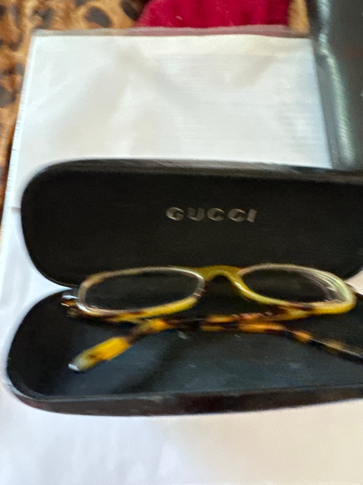 Gucci brilmontuur - Schildpadpatroon, Overige merken, Gebruikt, Bruin, Ophalen of Verzenden