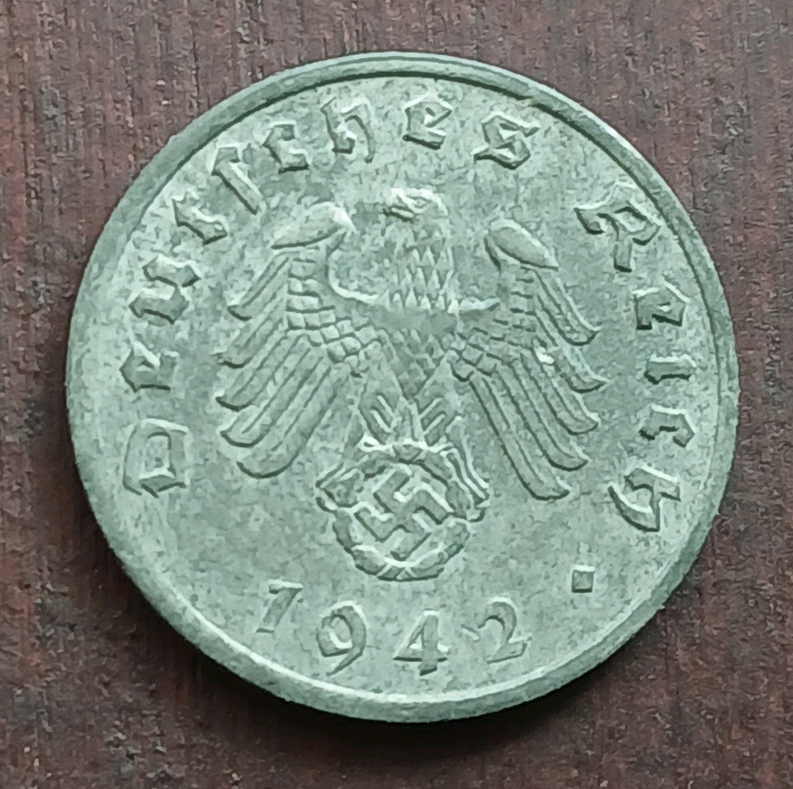 Nazi Duitsland 1 Reichspfennig 1942A Oude Munt WO2 Swastika, Ophalen of Verzenden