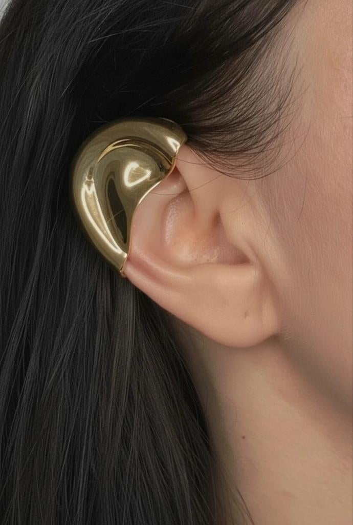 Nieuwe 1 Gouden Half Ear Cuff Clip - Geen Piercing Nodig, Overige materialen, Hangers, Nieuw, Ophalen of Verzenden