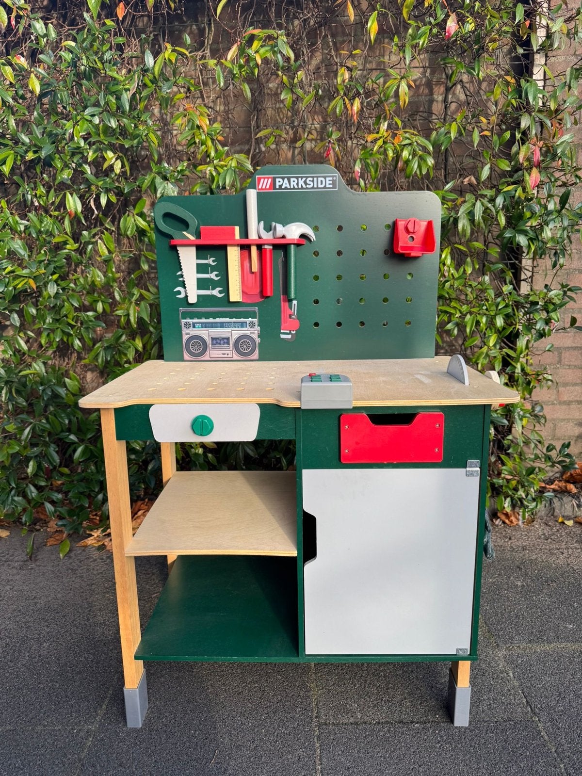 Parkside kinderwerkbank met afgebroken bankschroef, Ophalen, Gebruikt, Knutselen