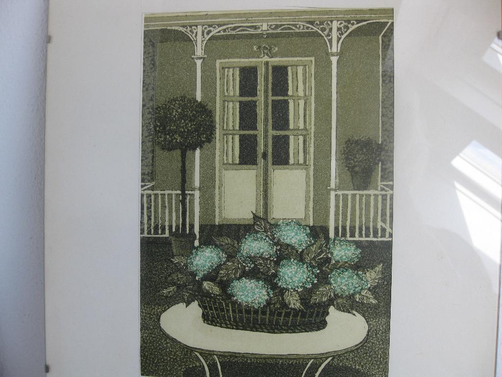 Tuinhuis, ets van Laetitia de Haas. 1985. 24/2000., Antiek en Kunst, Kunst | Etsen en Gravures, Ets, Ophalen of Verzenden