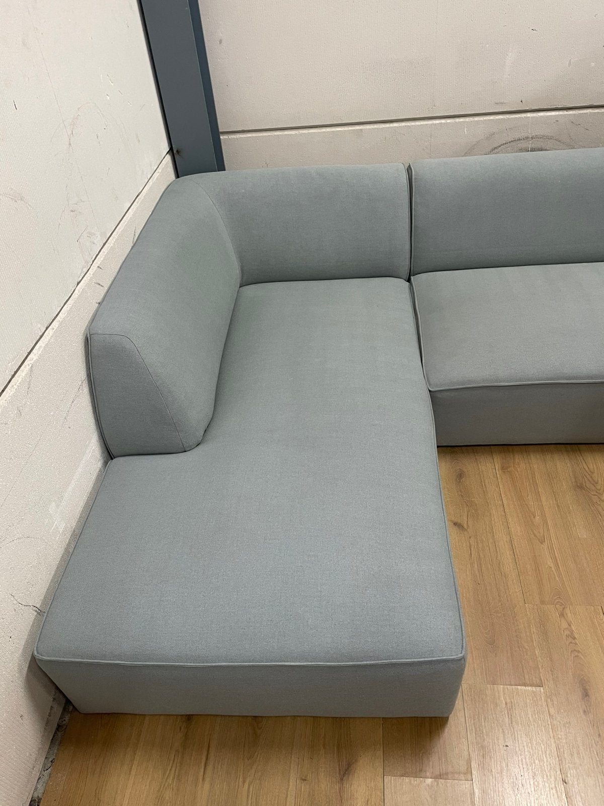 Mooie luxe licht blauwe moderne hoekbank - GEREINIGD!!!, Ophalen, 250 tot 300 cm, Luxe, Hoekbank