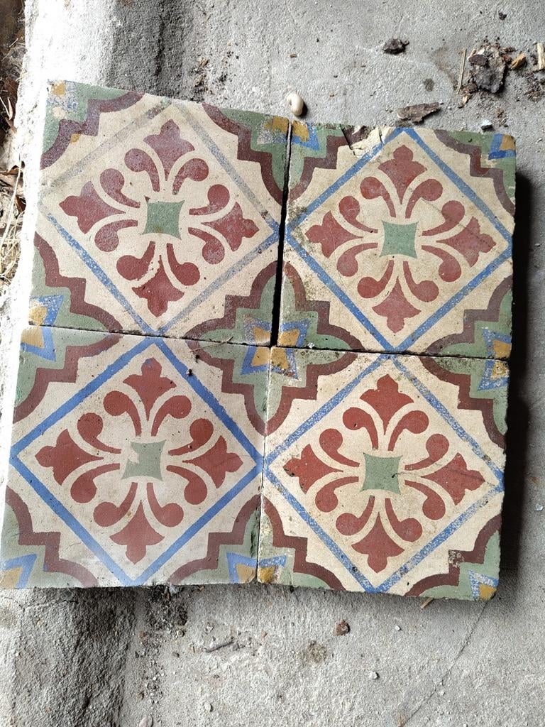 Oude Franse tegels 17x17 cm - Authentiek en decoratief, Doe-het-zelf en Verbouw, Tegels, Ophalen, Gebruikt, Keramiek, Minder dan 20 cm