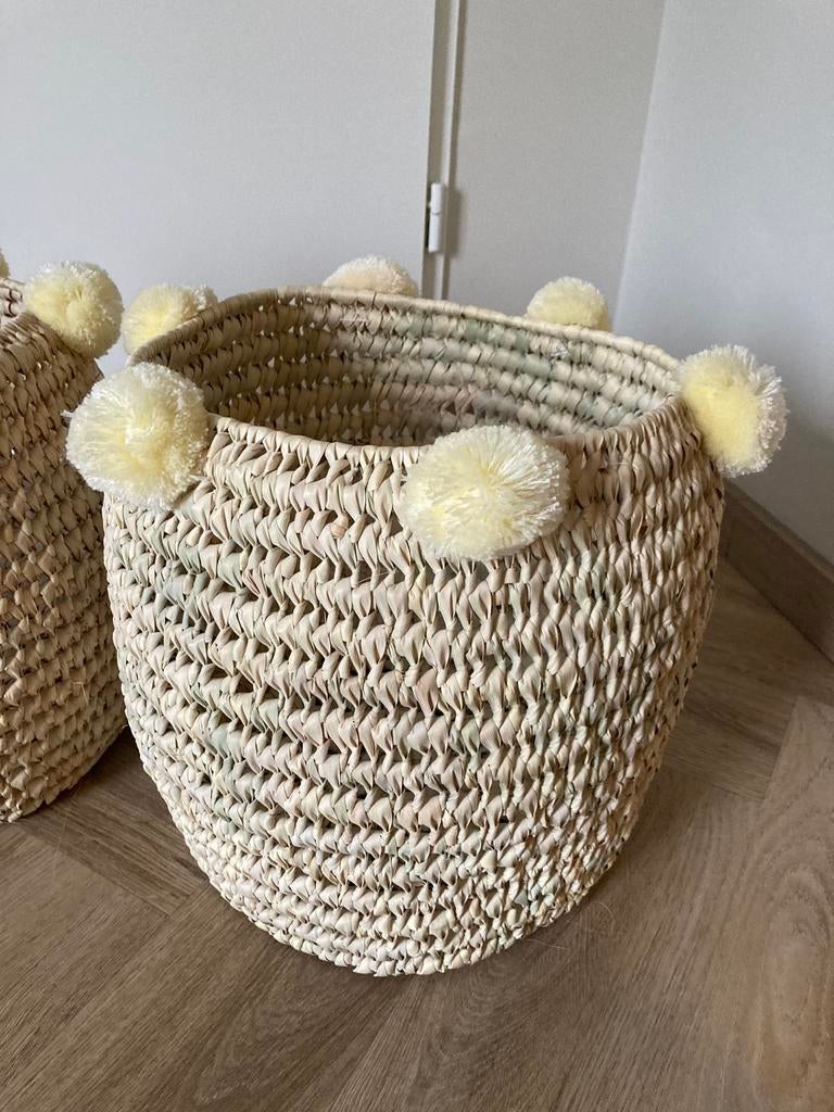 Handgemaakt pompom mand uit Marrakesh/ set 2, Mand, Rond, Nieuw, Ophalen of Verzenden