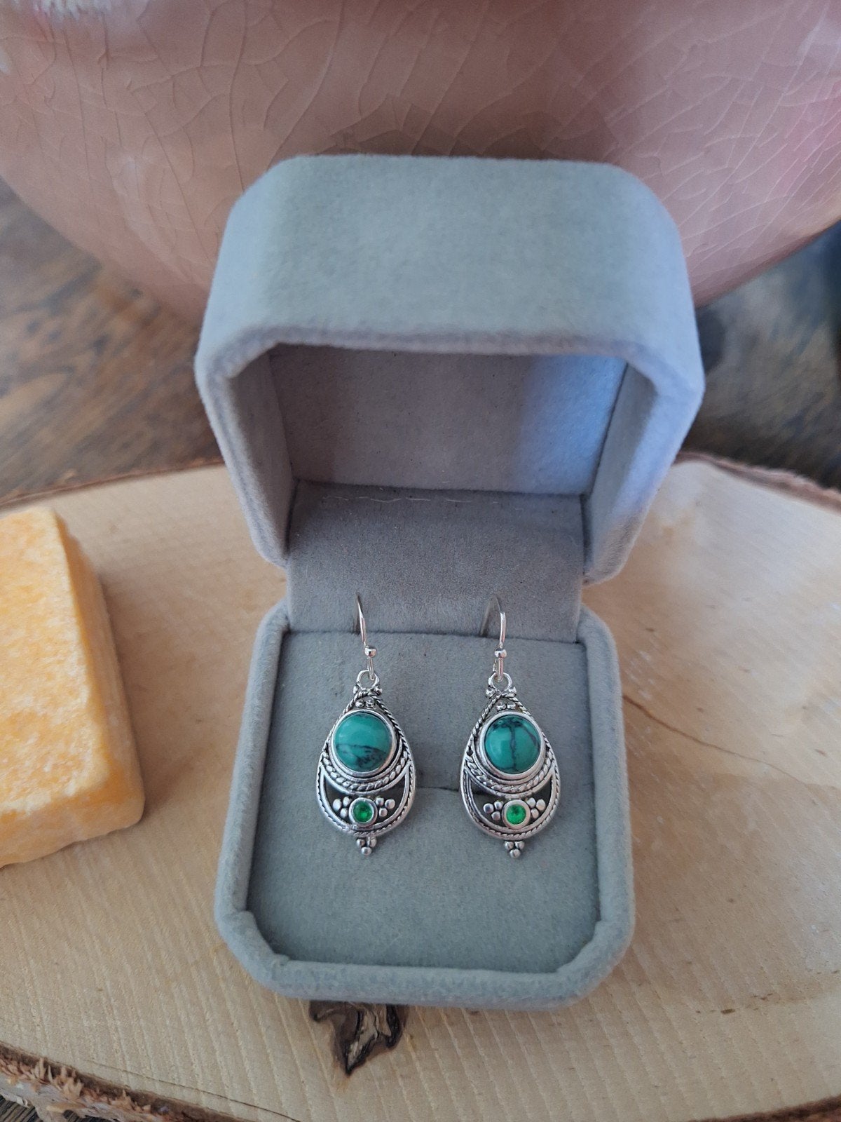 Mooie zilveren turkoois oorbellen te koop, Nieuw, Ophalen of Verzenden, Dame of Heer, Zilver