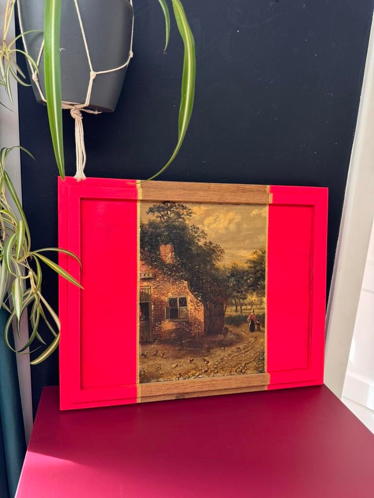 Geupcycled antiek schilderij dipped painting - W.H. Aberson, Antiek en Kunst, Kunst | Schilderijen | Abstract, Ophalen of Verzenden