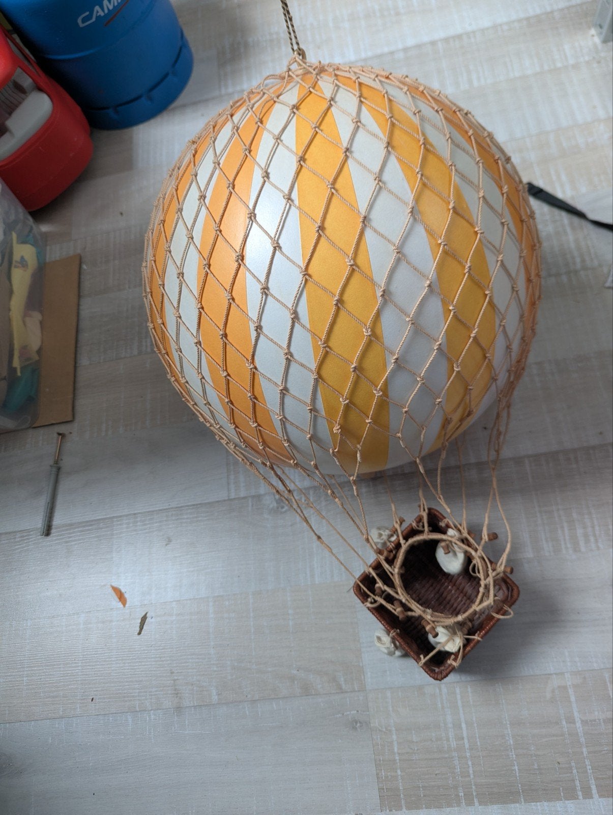 Decoratieve heteluchtballon met mandje, Ophalen, Gebruikt, Overige stijlen, Oranje