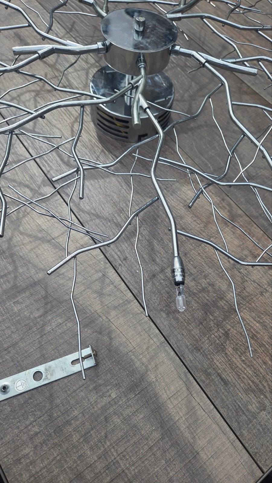 Moderne plafondlamp metaal - uniek design diameter ca 85 cm, Huis en Inrichting, Lampen | Plafondlampen, Ophalen, Gebruikt, Metaal
