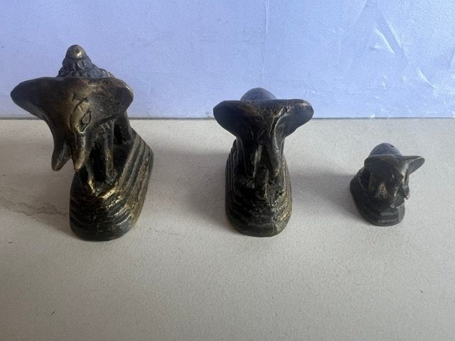 Set van 3 bronzen olifantenbeeldjes, Antiek en Kunst, Ophalen of Verzenden
