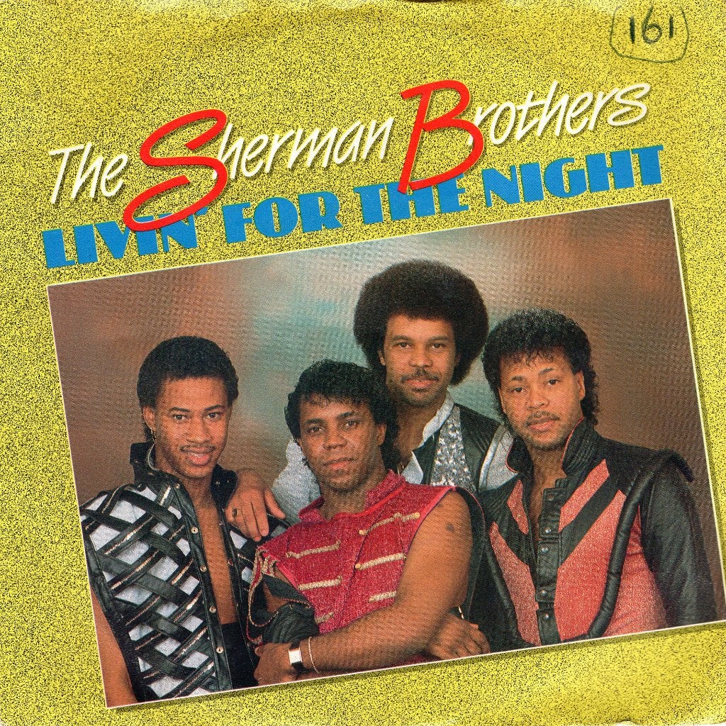 THE SHERMAN BROTHERS  -  Livin' for the night, Gebruikt, 7 inch, Pop, Fotohoes