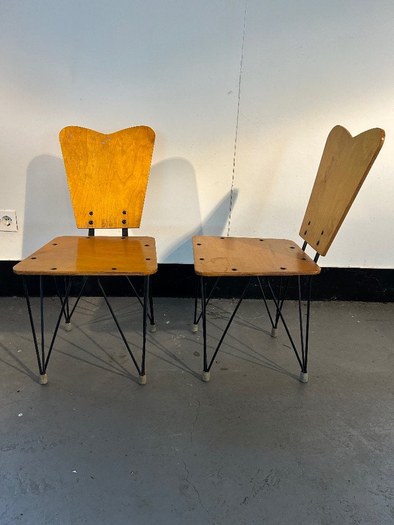 2 design stoelen plywood ( rietveld eames ), Ophalen, Hout, Handgemaakt, Stoel