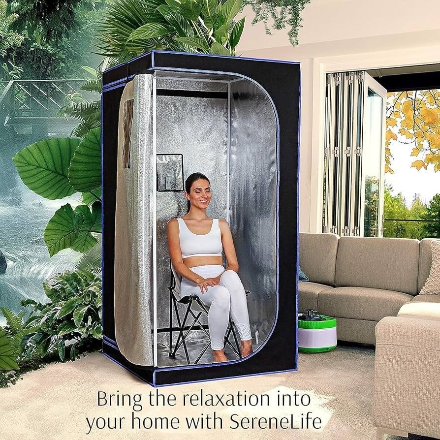 SereneLife SLISAU35BK draagbare stoomsauna – NIEUW, Sport en Fitness, Sauna, Ophalen of Verzenden, Nieuw, Complete sauna