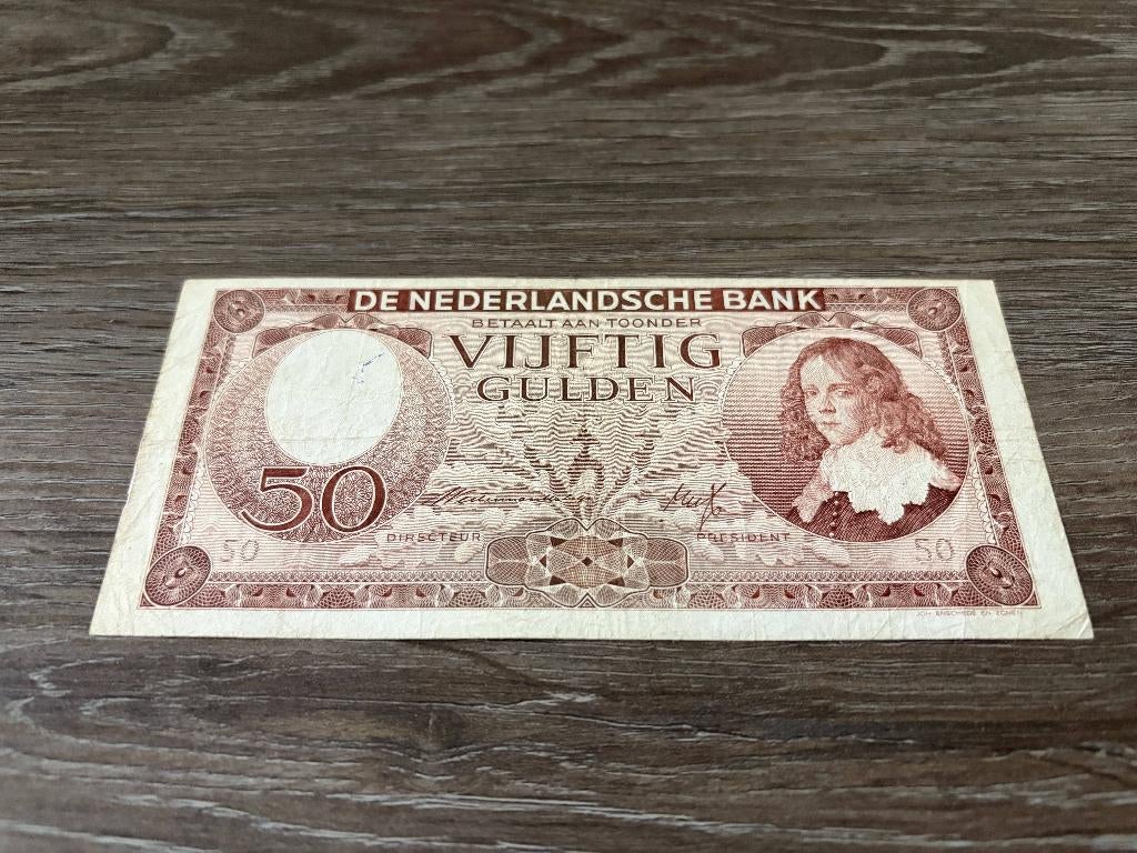 Zeldzaam biljet 50 gulden Stadhouder Willem, 1945, Ophalen of Verzenden, 50 gulden